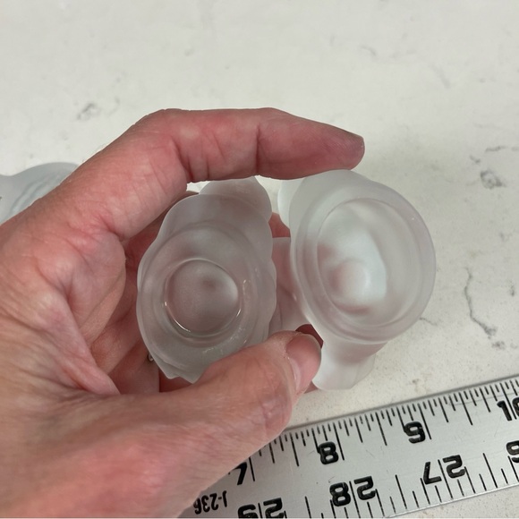 Vintage Set 4 Colonial Candle Cape Cod Small Frosted Glass Bird Candle Holders - Picture 12 of 16